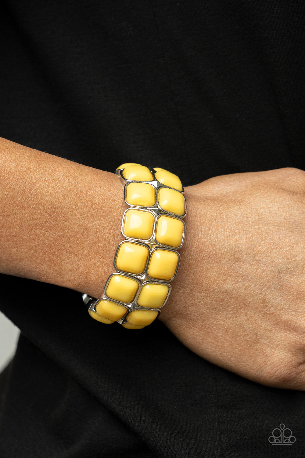 Paparazzi ♥ Double The DIVA-ttitude - Yellow ♥  Bracelet