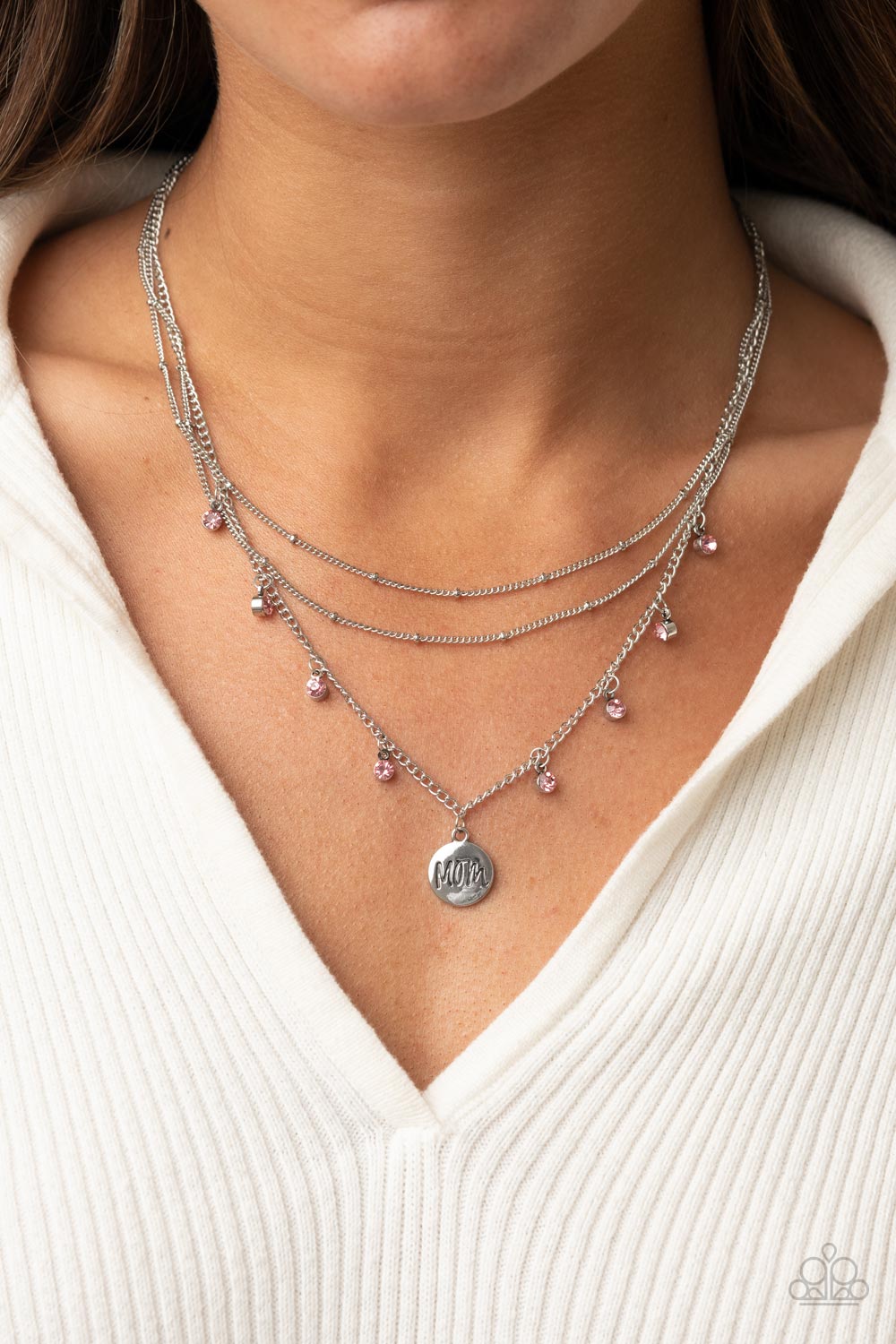 Paparazzi ♥ Ode To Mom - Pink ♥  Necklace