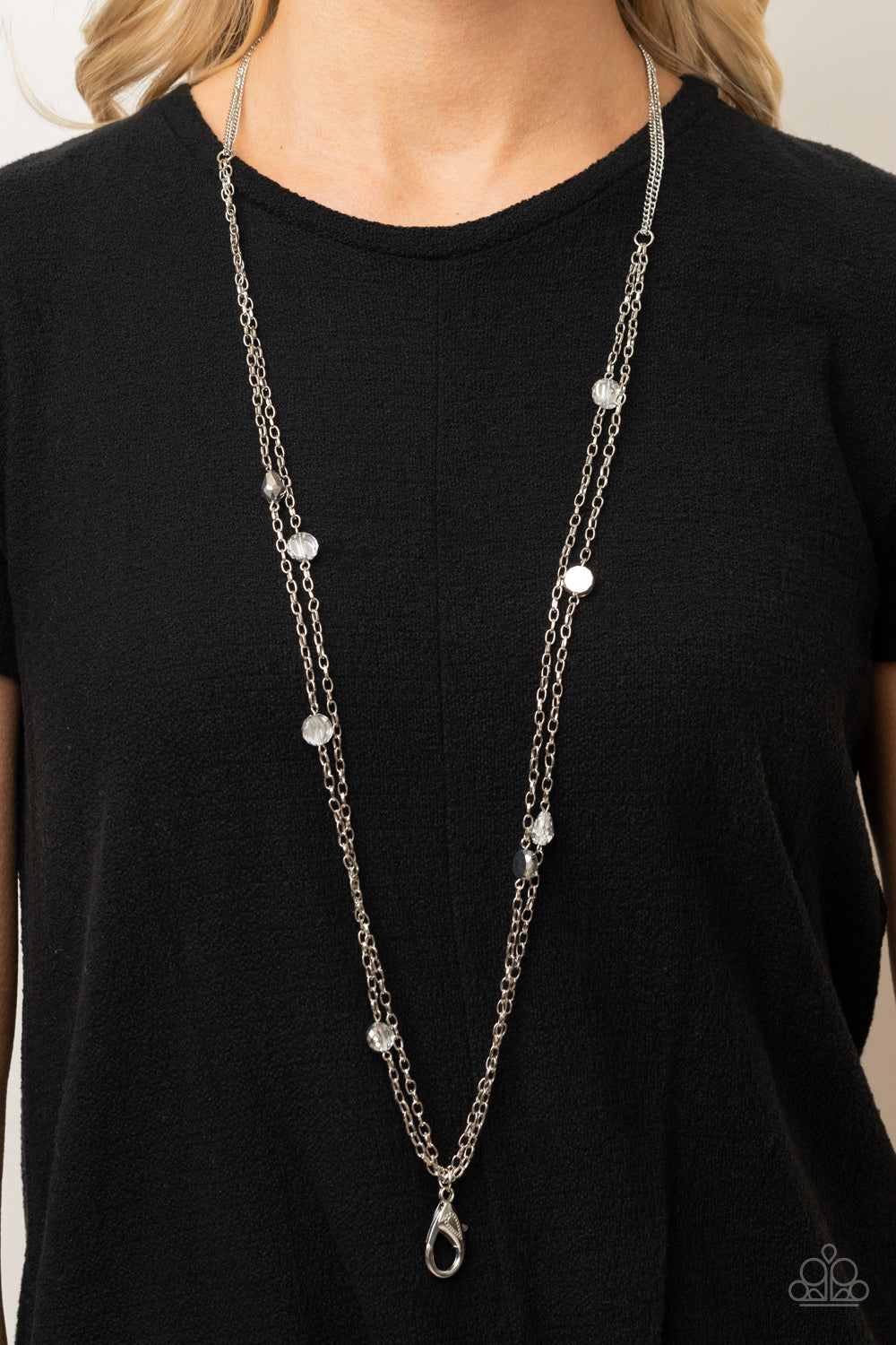 Paparazzi ♥ My GLEAM Job - Silver ♥  Lanyard