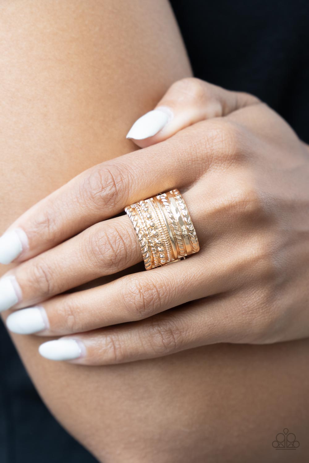Paparazzi ♥ Stacked Odds - Gold ♥  Ring