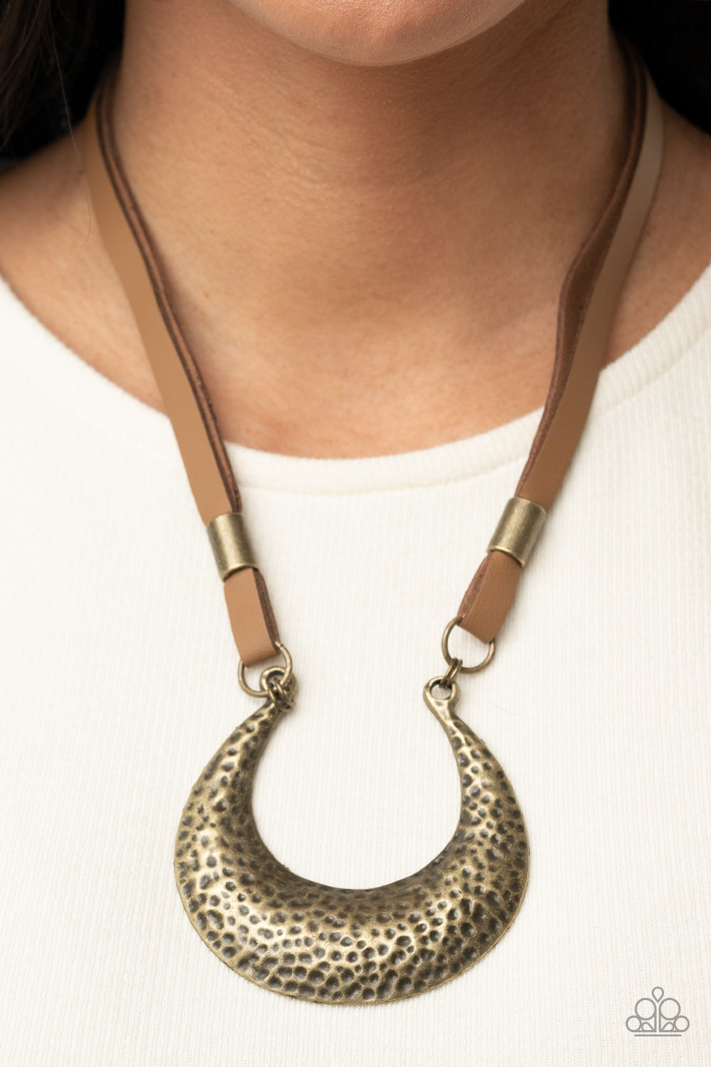 Paparazzi ♥ Majorly Moonstruck - Brass ♥  Necklace