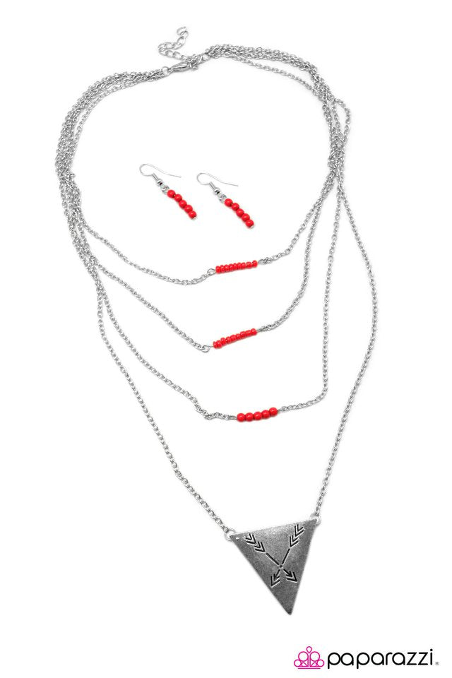 Paparazzi ♥ Archer - Red ♥ Necklace