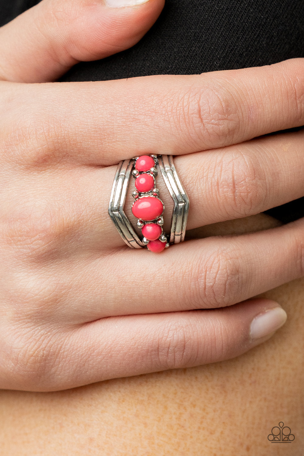 Paparazzi ♥ Show-Stopping Chevron - Pink ♥  Ring