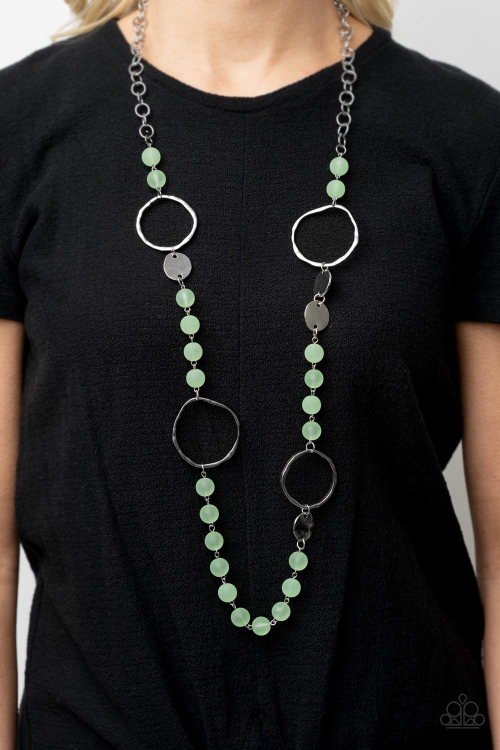 Paparazzi ♥ Sea Glass Wanderer - Green ♥  Necklace
