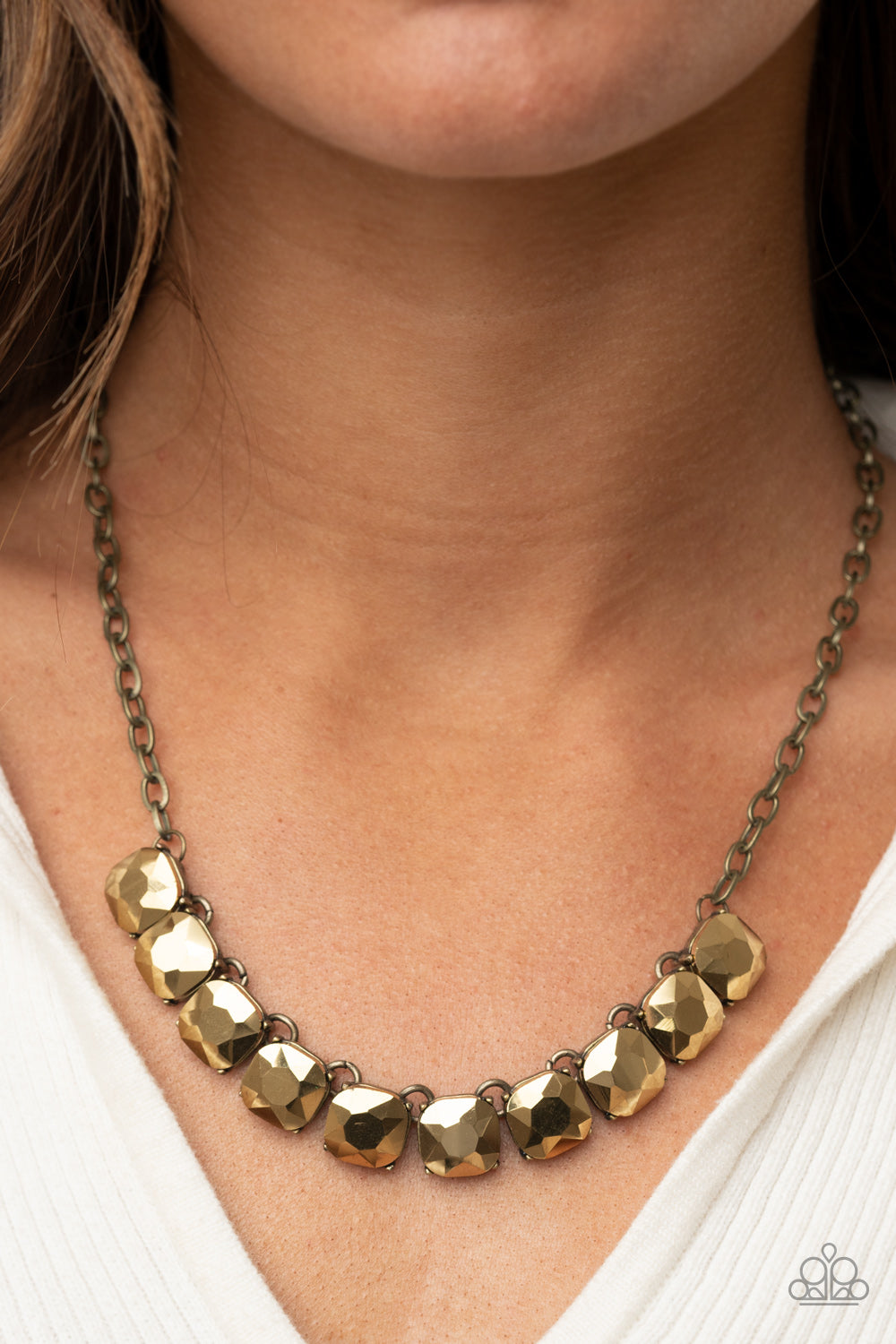 Paparazzi ♥ Radiance Squared - Brass ♥  Necklace