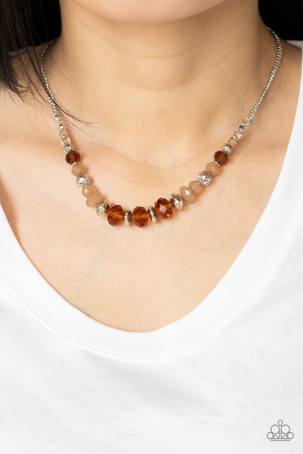 Paparazzi ♥ Turn Up The Tea Lights - Brown ♥  Necklace