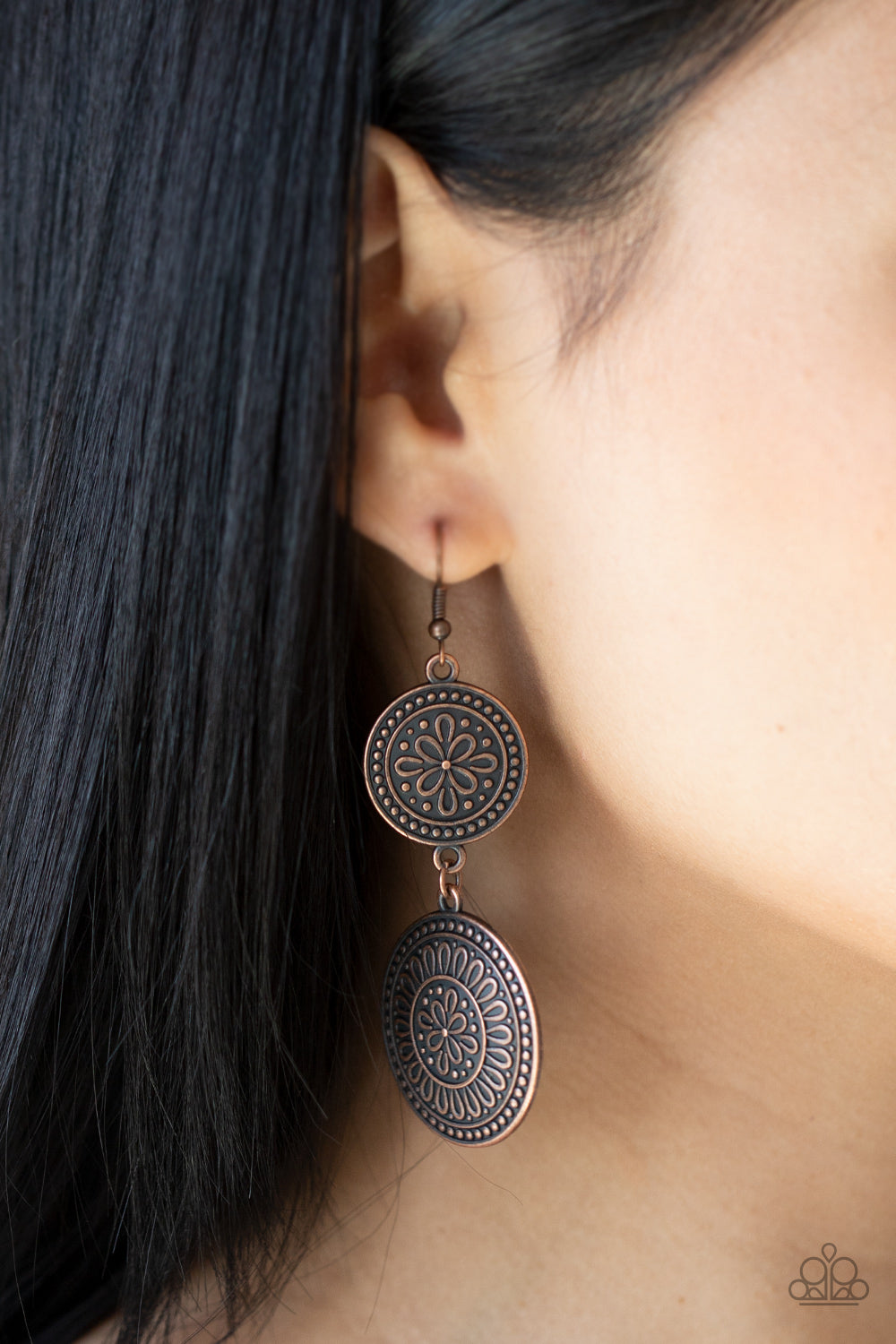 Paparazzi ♥ Road Trip Paradise - Copper ♥  Earrings