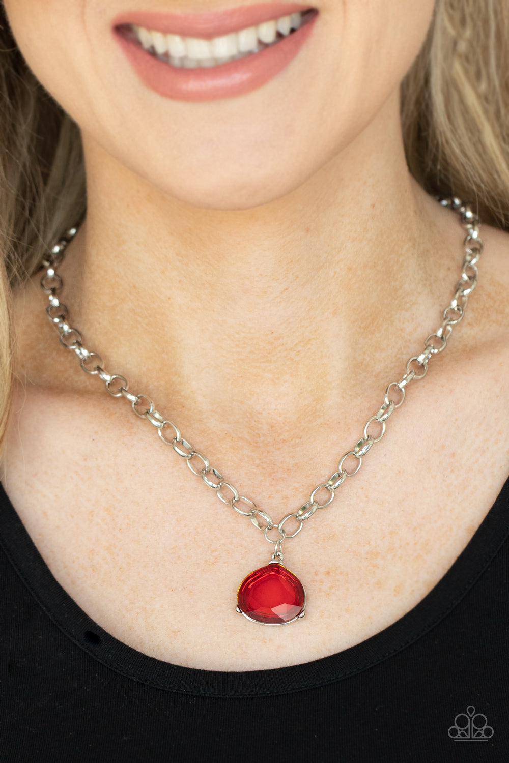 Paparazzi ♥ Gallery Gem - Red ♥  Necklace