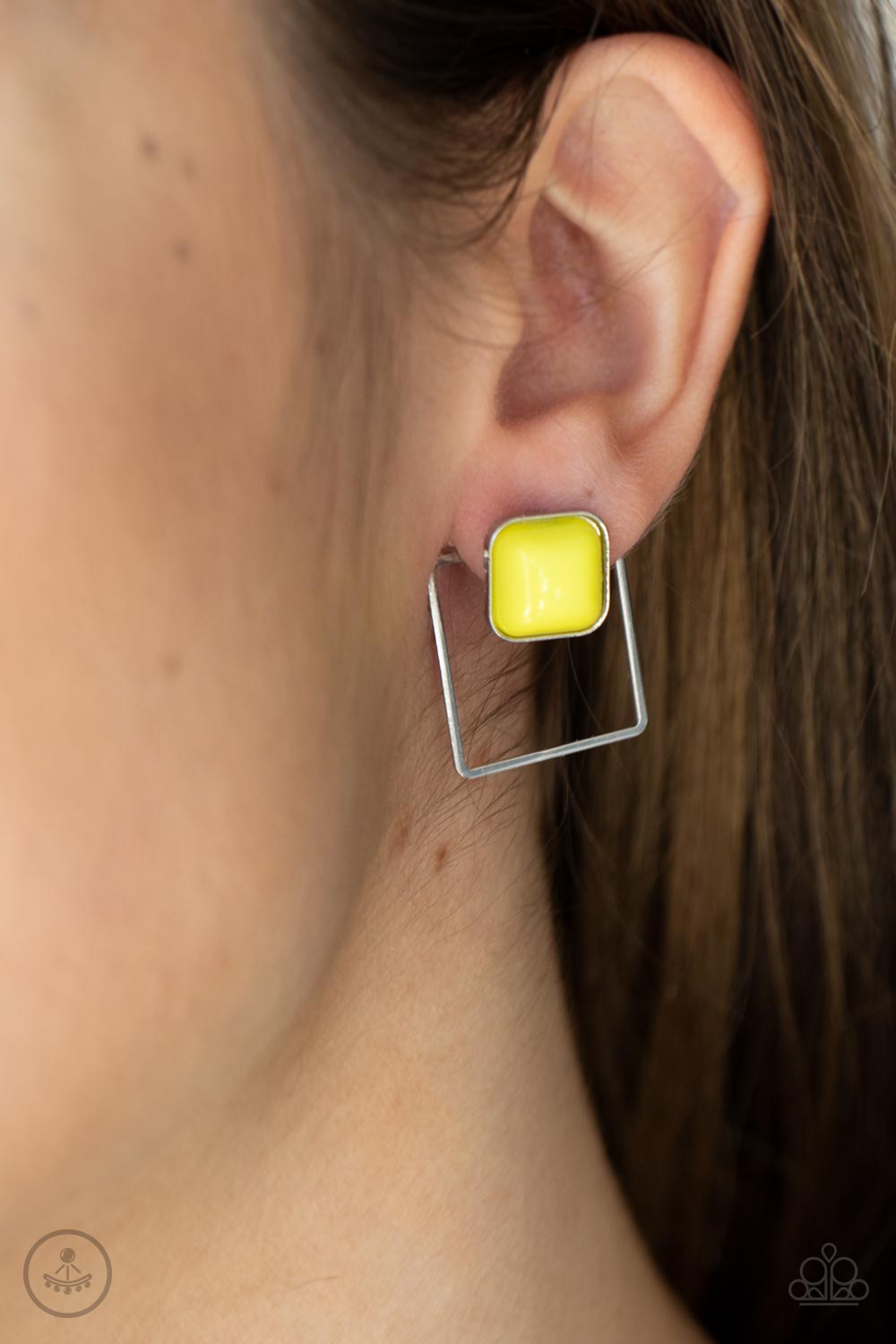 Paparazzi ♥ FLAIR and Square - Yellow ♥  Post Earrings