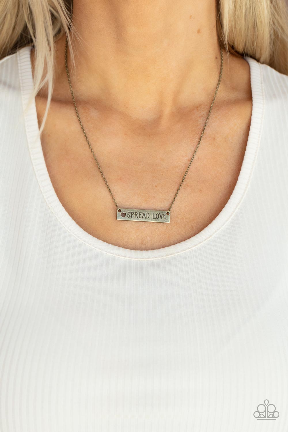 Paparazzi ♥ Spread Love - Brass ♥  Necklace