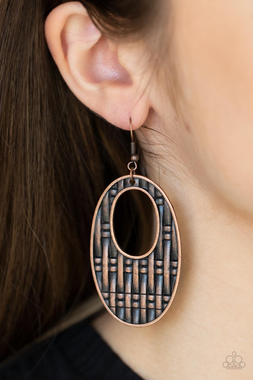 Paparazzi ♥ Engraved Edge - Copper ♥  Earrings