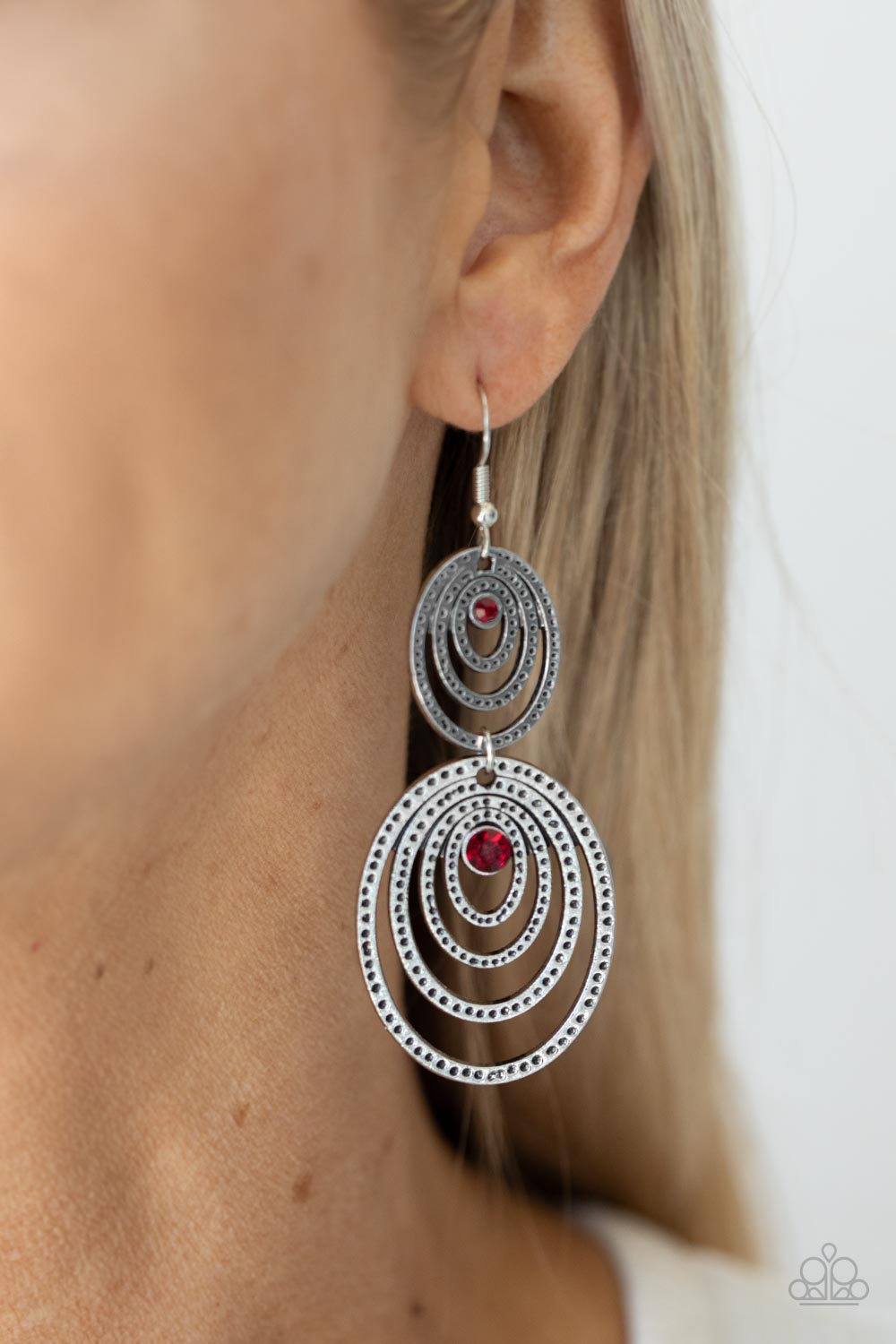 Paparazzi ♥ Cosmic Twirl - Red ♥  Earrings