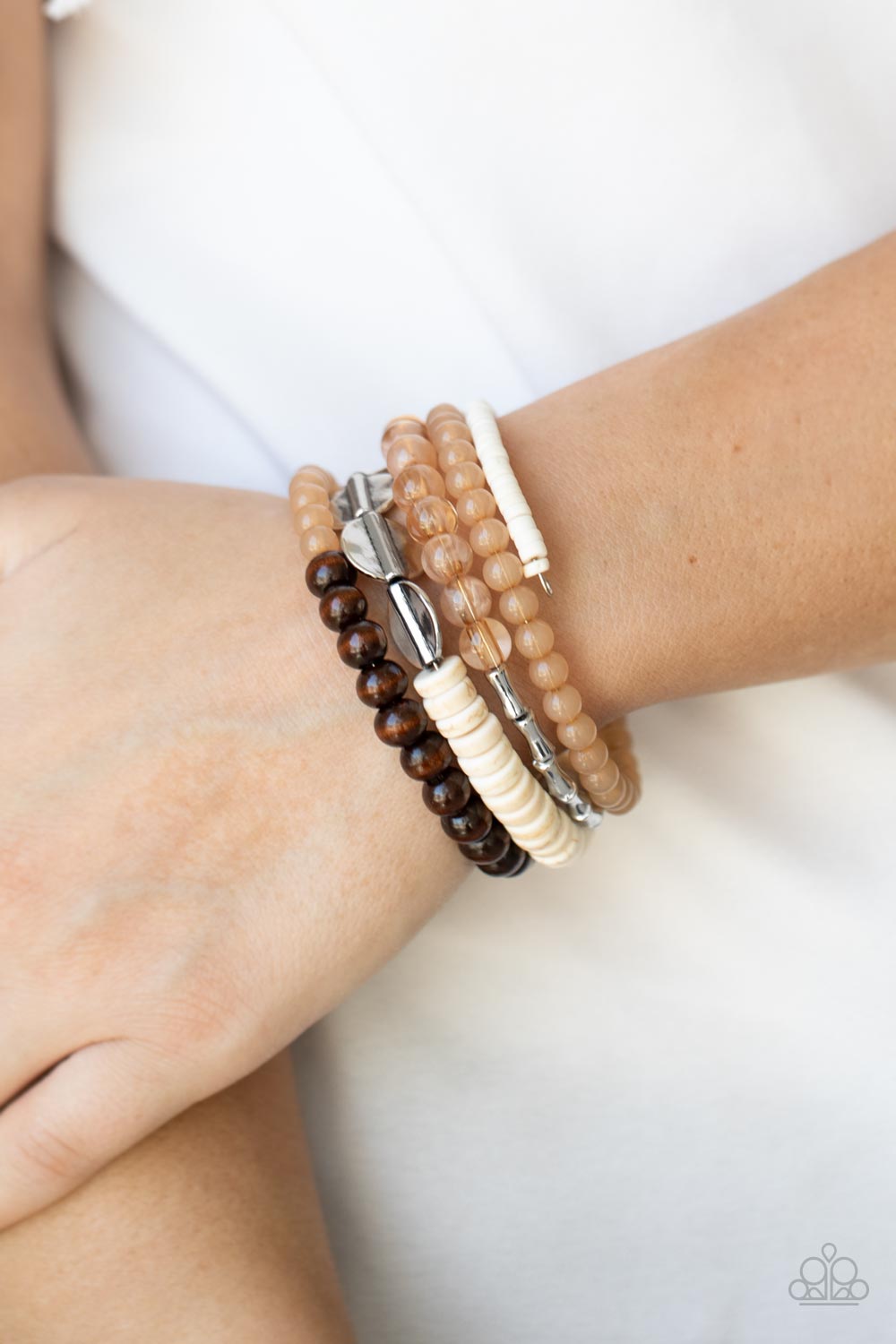 Paparazzi ♥ Free-Spirited Spiral - Brown ♥  Bracelet