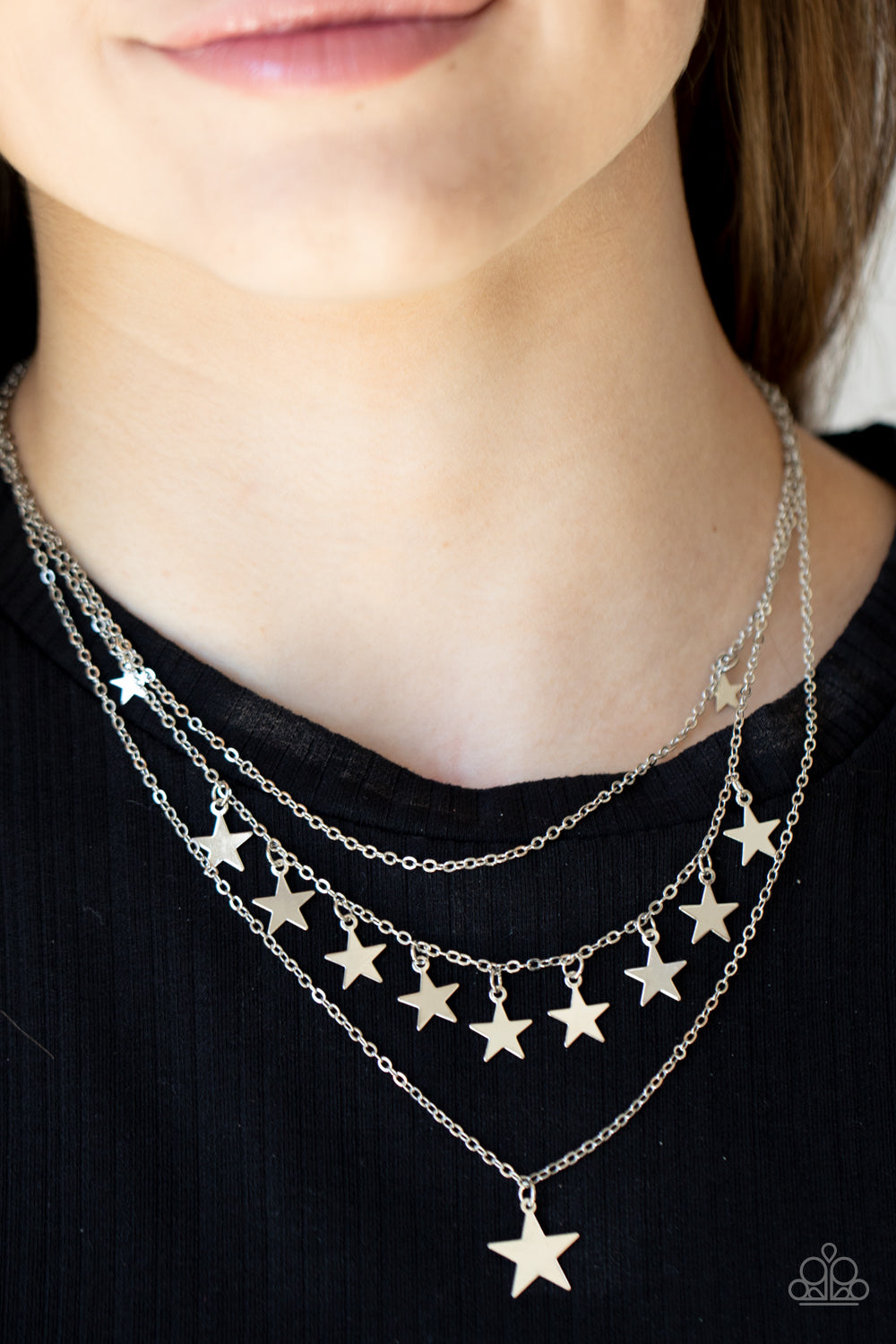 Paparazzi ♥ Americana Girl - Silver ♥  Necklace