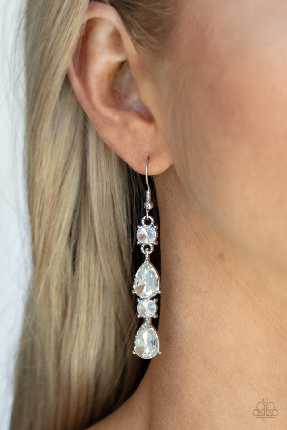 Paparazzi ♥ Raise Your Glass to Glamorous - White ♥  Earrings