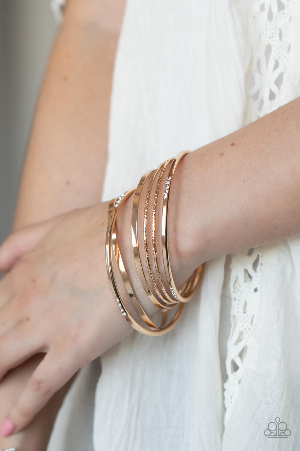 Paparazzi ♥ Lock, STACK, and Barrel - Gold ♥  Bracelet