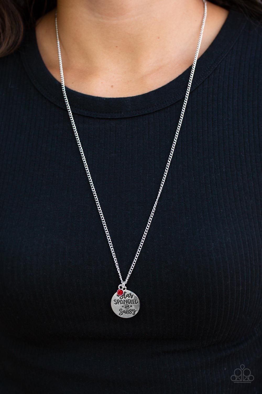 Paparazzi ♥ Star-Spangled Sass - Red ♥  Necklace
