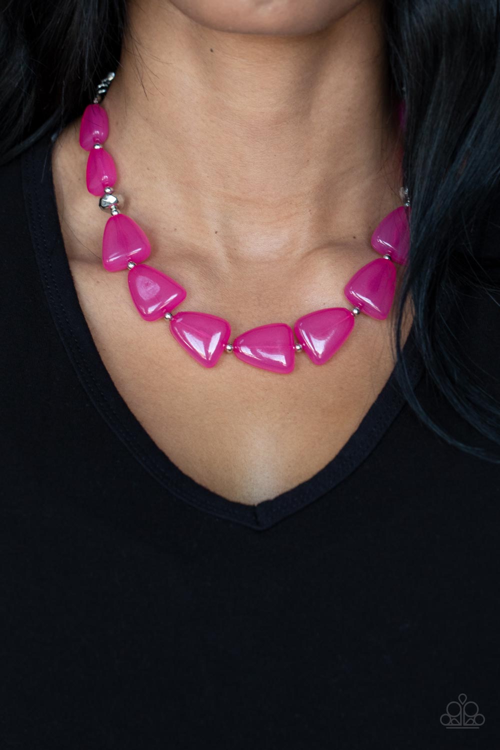 Paparazzi ♥ Tenaciously Tangy - Pink ♥  Necklace
