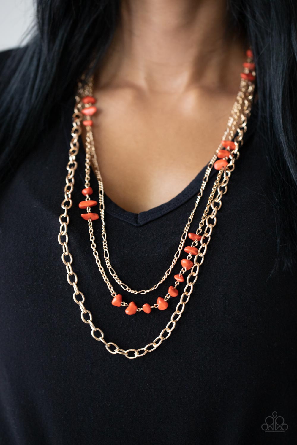 Paparazzi ♥ Artisanal Abundance - Orange ♥  Necklace