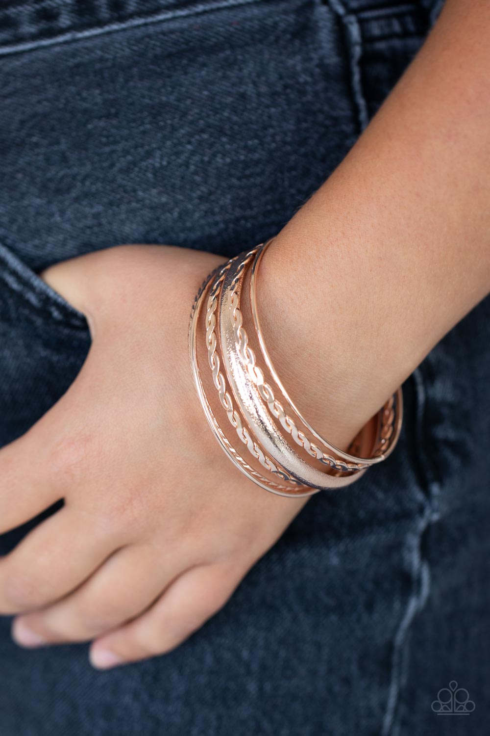 Paparazzi ♥ Trophy Texture - Rose Gold ♥  Bracelet