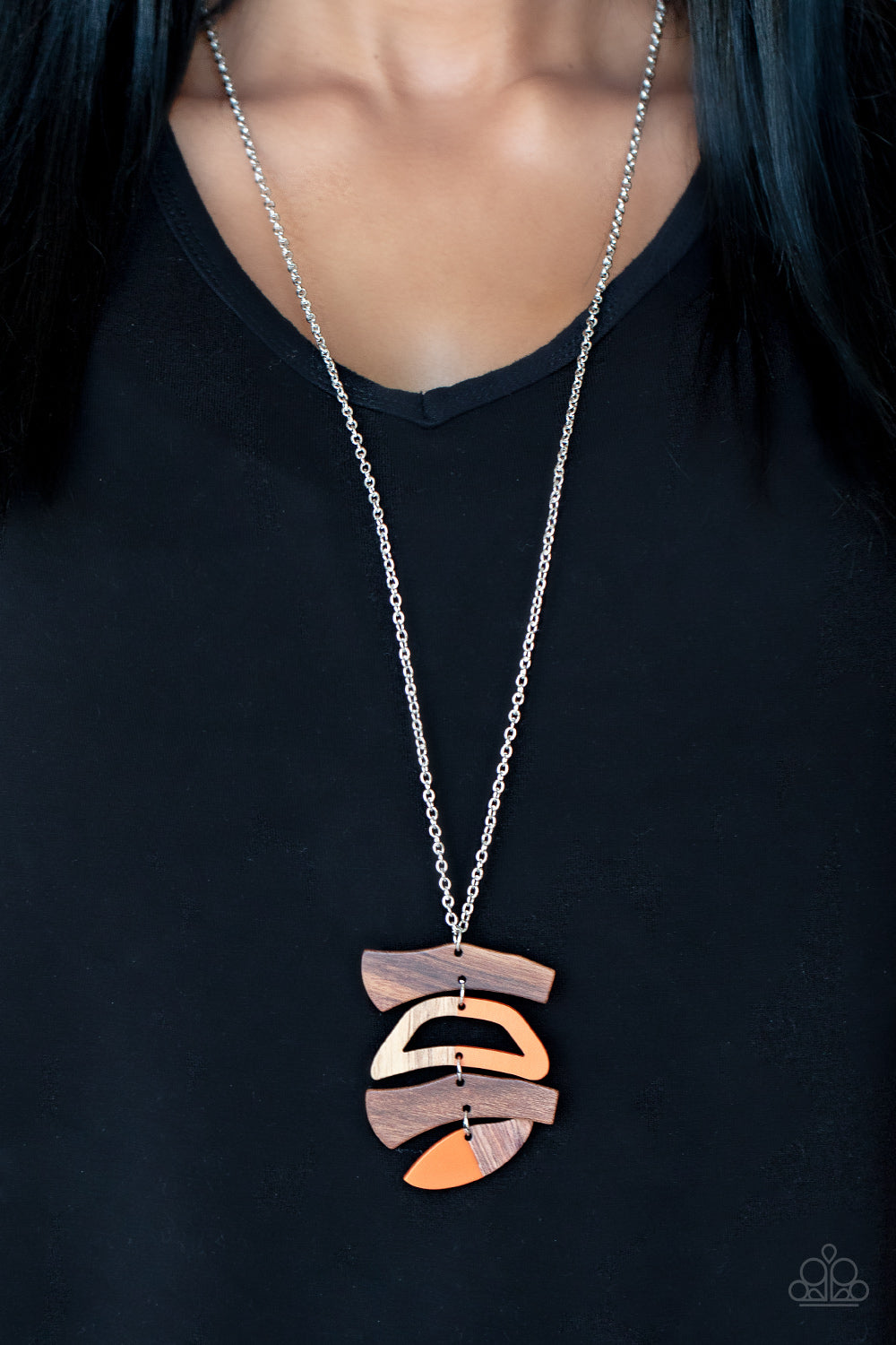 Paparazzi ♥ A WOODWORK In Progress - Orange ♥  Necklace