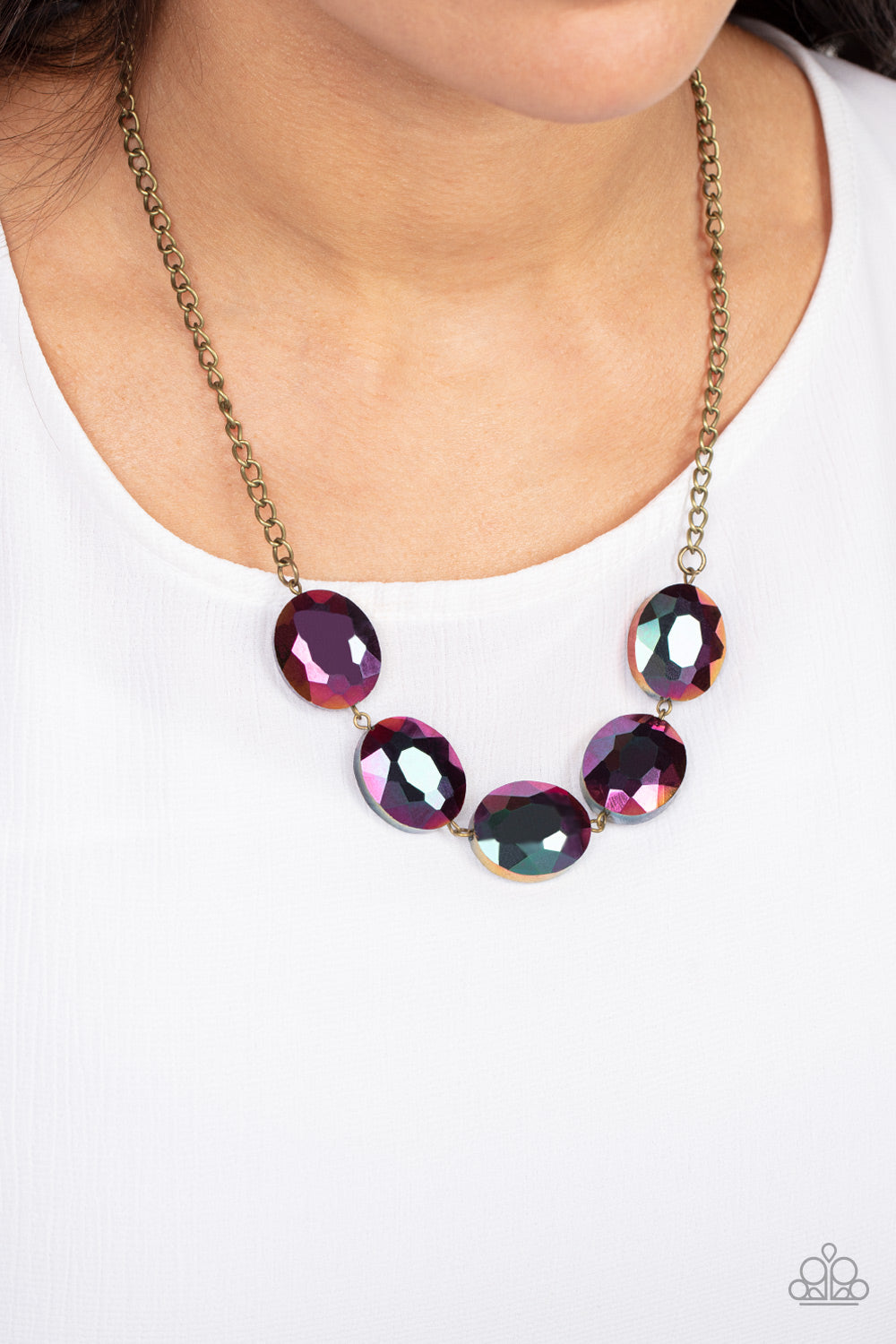 Paparazzi ♥ Cosmic Closeup - Brass ♥  Necklace