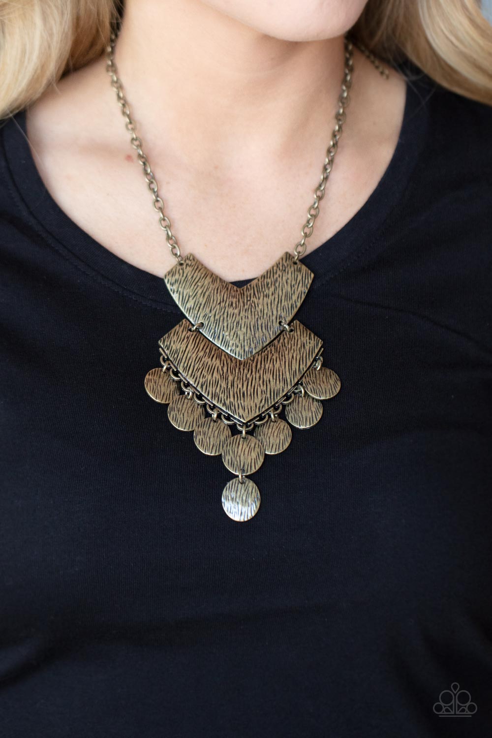 Paparazzi ♥ Keys to the ANIMAL Kingdom - Brass ♥  Necklace