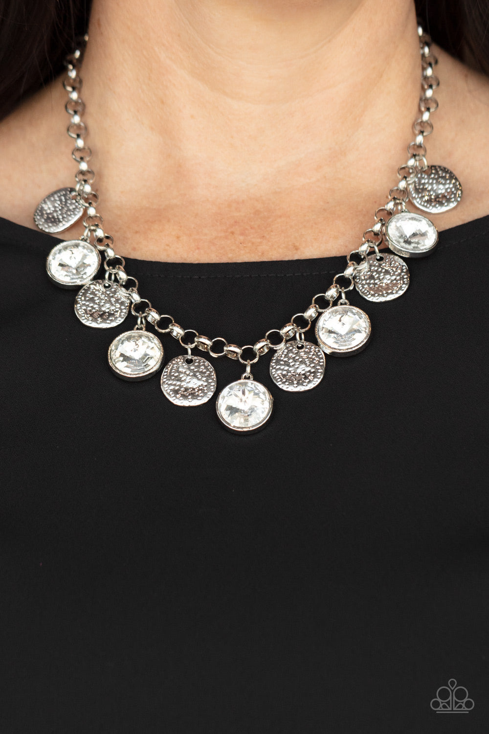 Paparazzi ♥ Spot On Sparkle - White ♥  Necklace