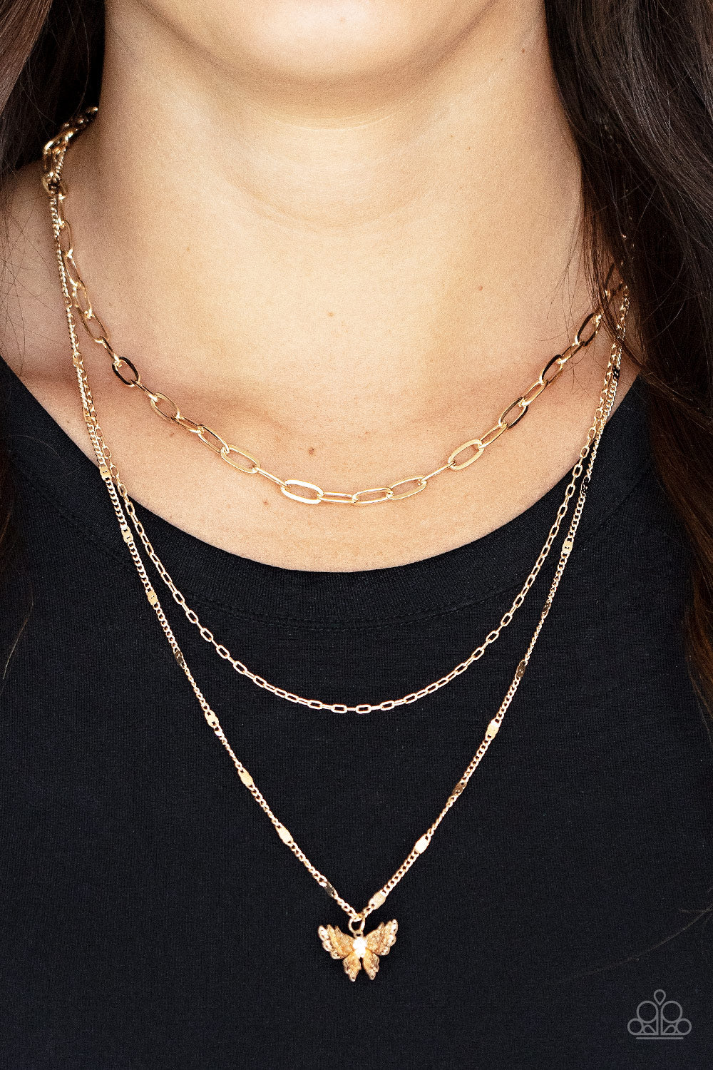 Paparazzi ♥ Bountiful Butterflies - Gold ♥  Necklace