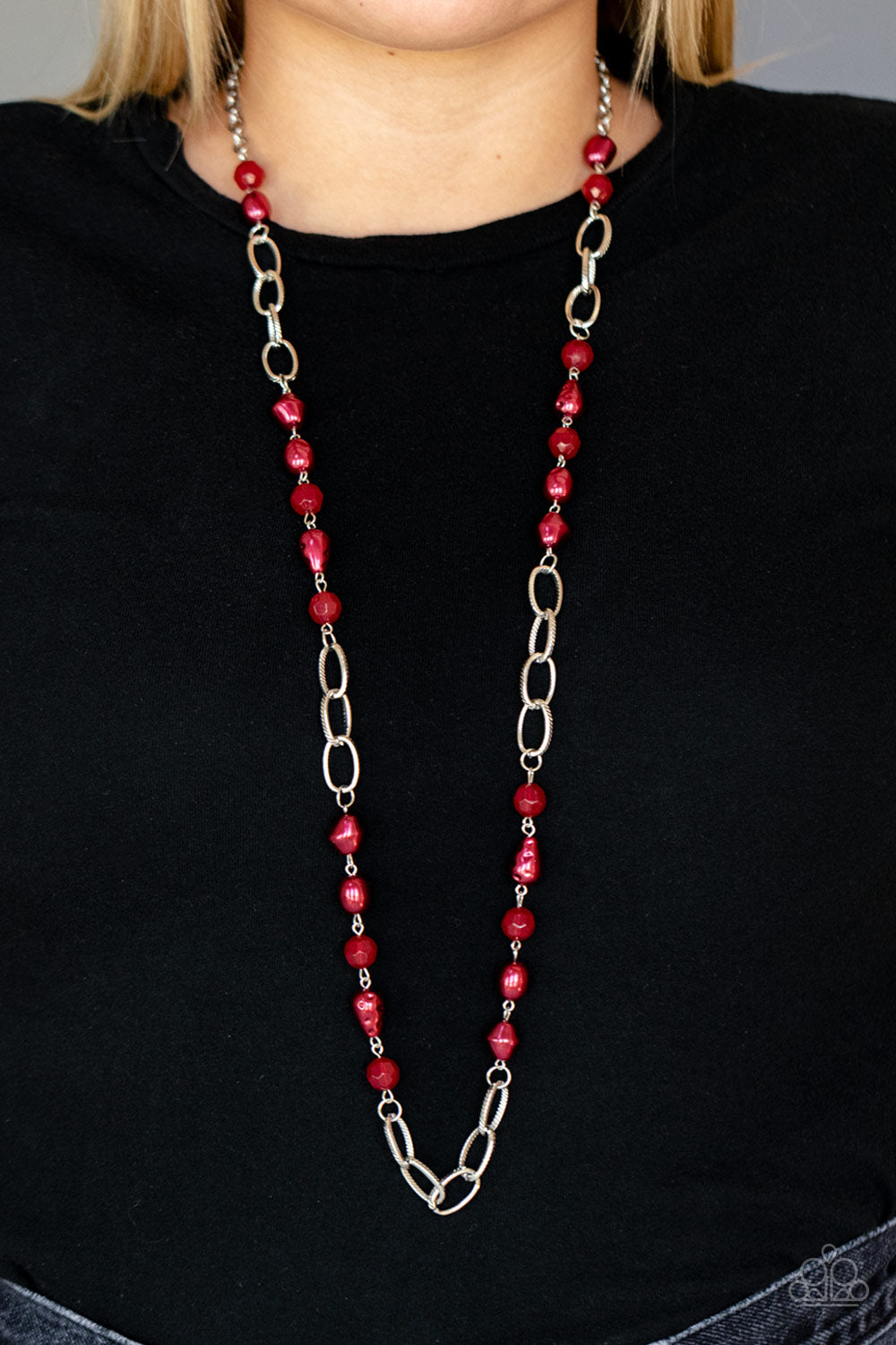 Paparazzi ♥ Tea Party Tango - Red ♥  Necklace