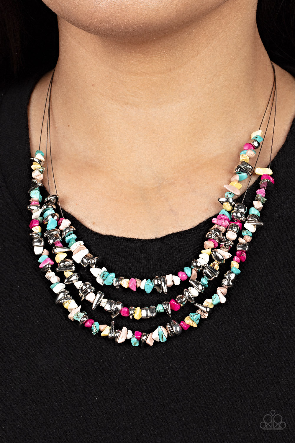 Paparazzi ♥ Placid Pebbles - Multi ♥  Necklace