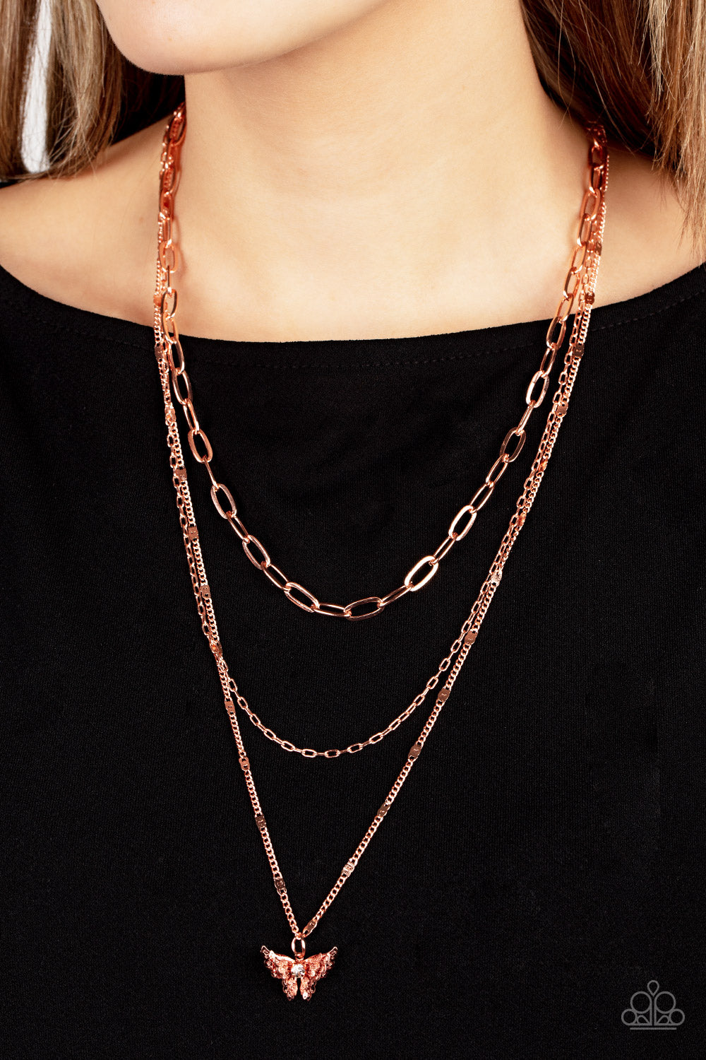 Paparazzi ♥ Bountiful Butterflies - Copper ♥  Necklace