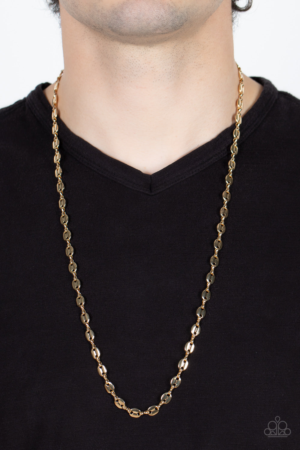Paparazzi ♥ Come Out Swinging - Gold ♥  Mens Necklace