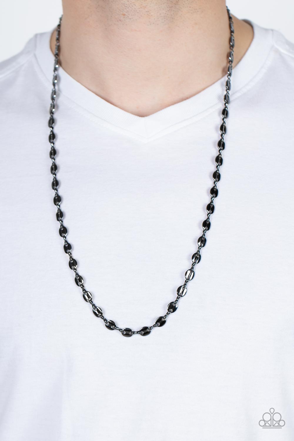 Paparazzi ♥ Come Out Swinging - Black ♥  Mens Necklace