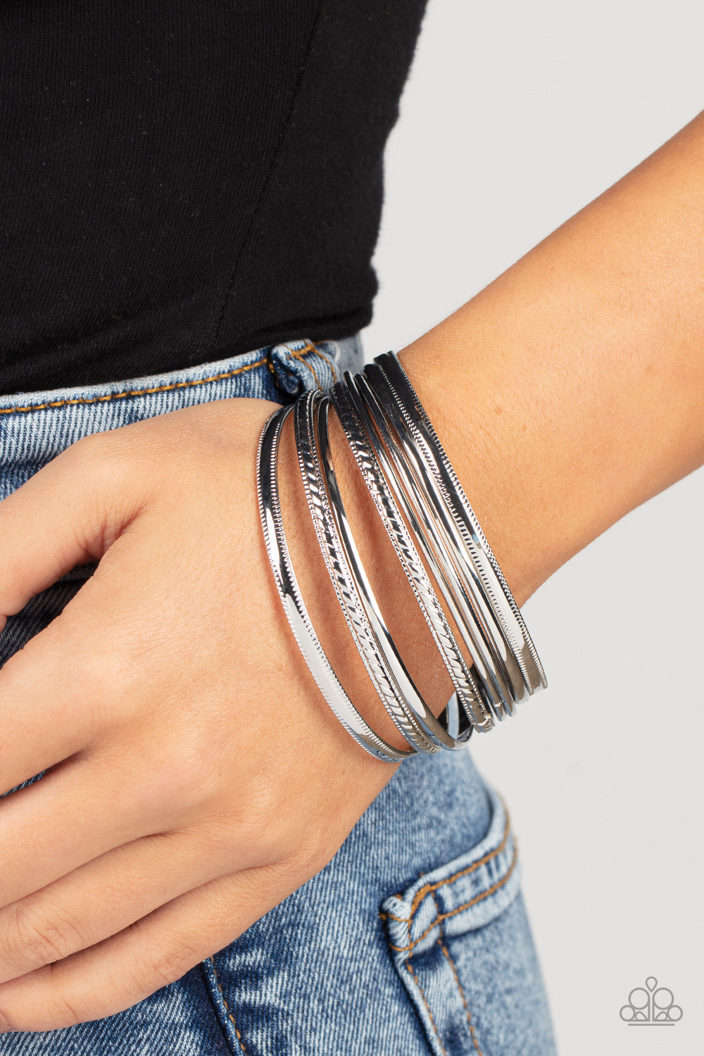 Paparazzi ♥ Stackable Shimmer - Silver Bracelet ♥  Bracelet