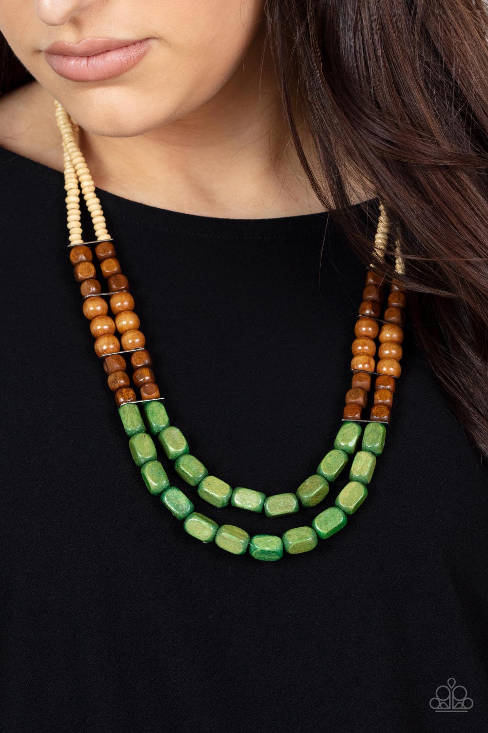 Paparazzi ♥ Bermuda Bellhop - Green ♥  Necklace