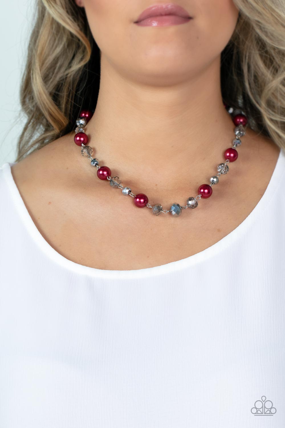 Paparazzi ♥ Decked Out Dazzle - Red ♥  Necklace