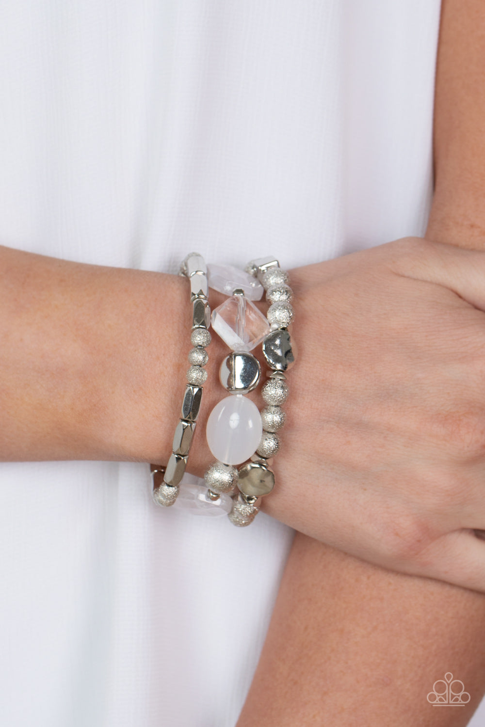 Paparazzi ♥ Marina Magic- White ♥  Bracelet