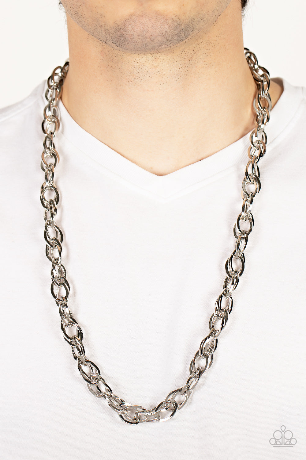 Paparazzi ♥ Custom Couture - Silver ♥  Mens Necklace