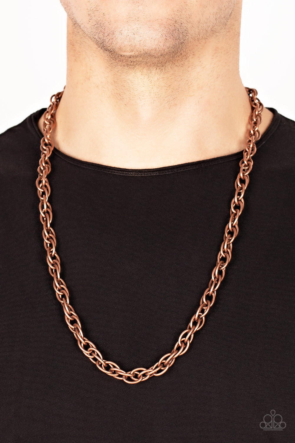 Copper Chain Necklace Mens Paparazzi Trademark Trend Copper