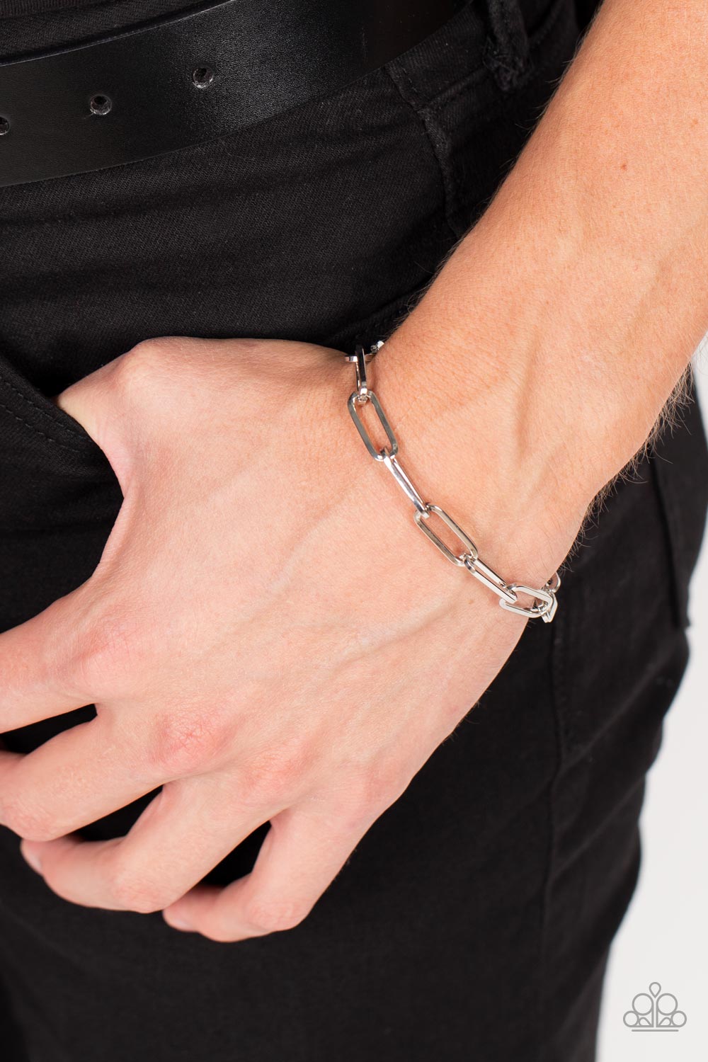 Paparazzi ♥ Tailgate Party - Silver ♥  Mens Bracelet