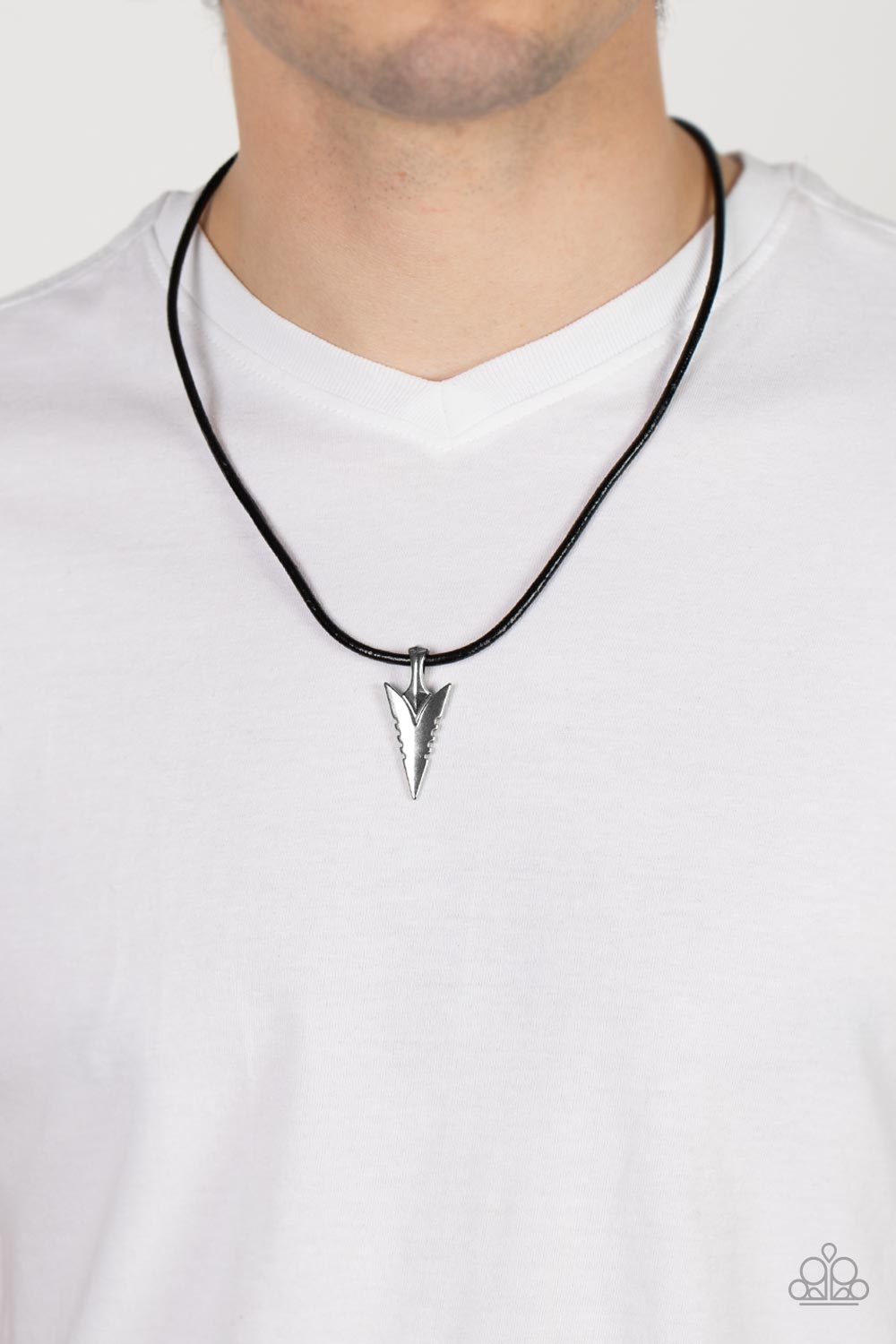 Paparazzi ♥ Pharaohs Arrow - Black ♥  Mens Necklace