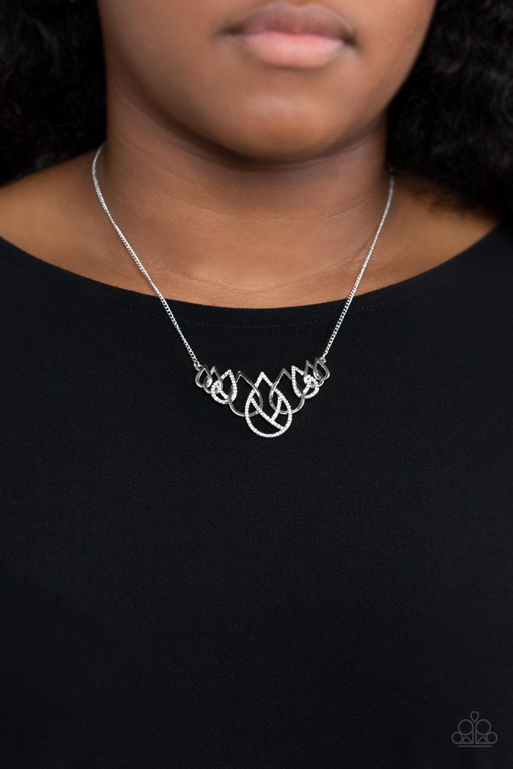 Paparazzi ♥ Thunderstruck Teardrops - White ♥  Necklace