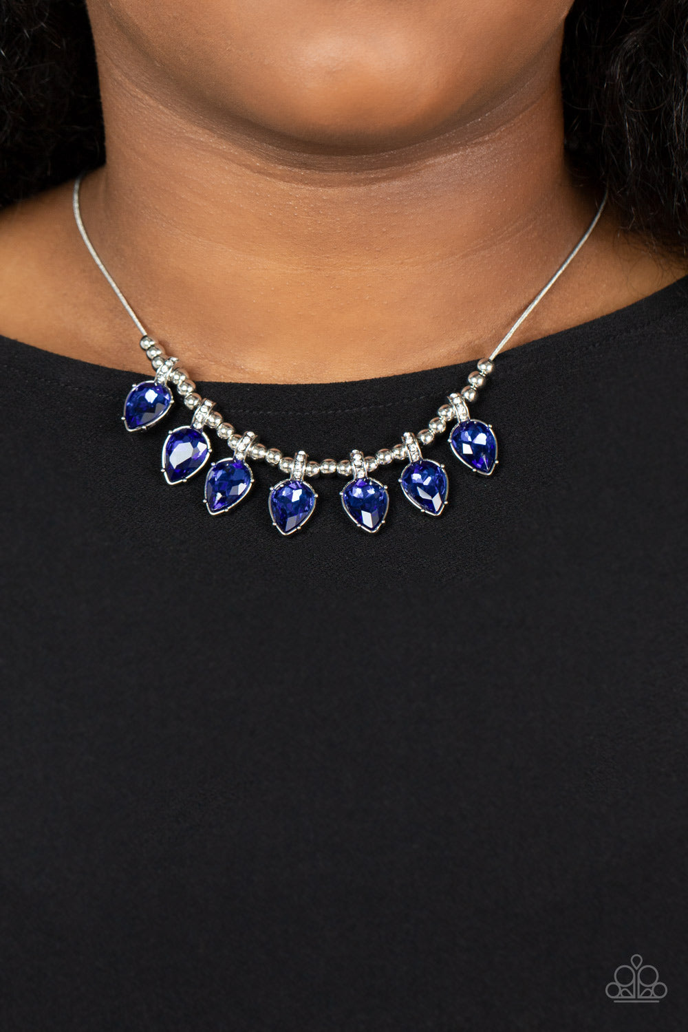 Paparazzi ♥ Crown Jewel Couture - Blue ♥  Necklace