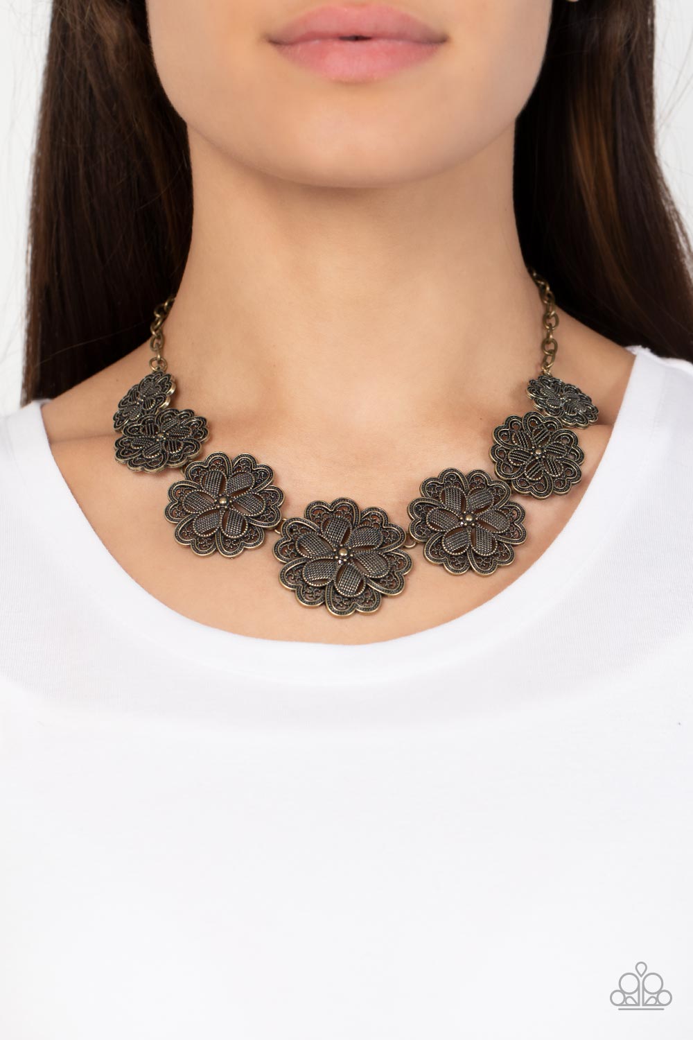 Paparazzi ♥ Basketful of Blossoms - Brass ♥  Necklace