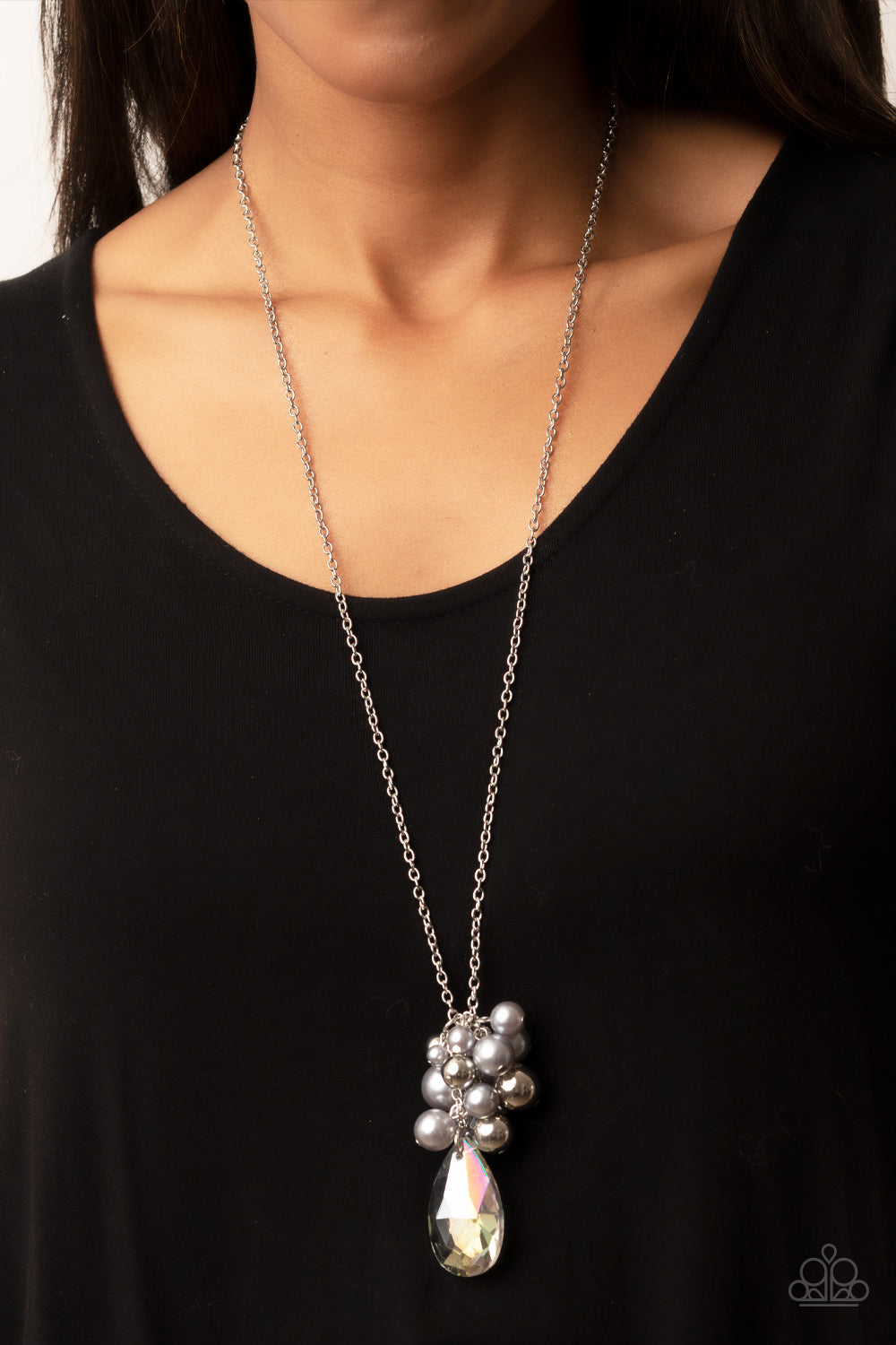 Paparazzi ♥ Drip Drop Dazzle - Silver ♥  Necklace