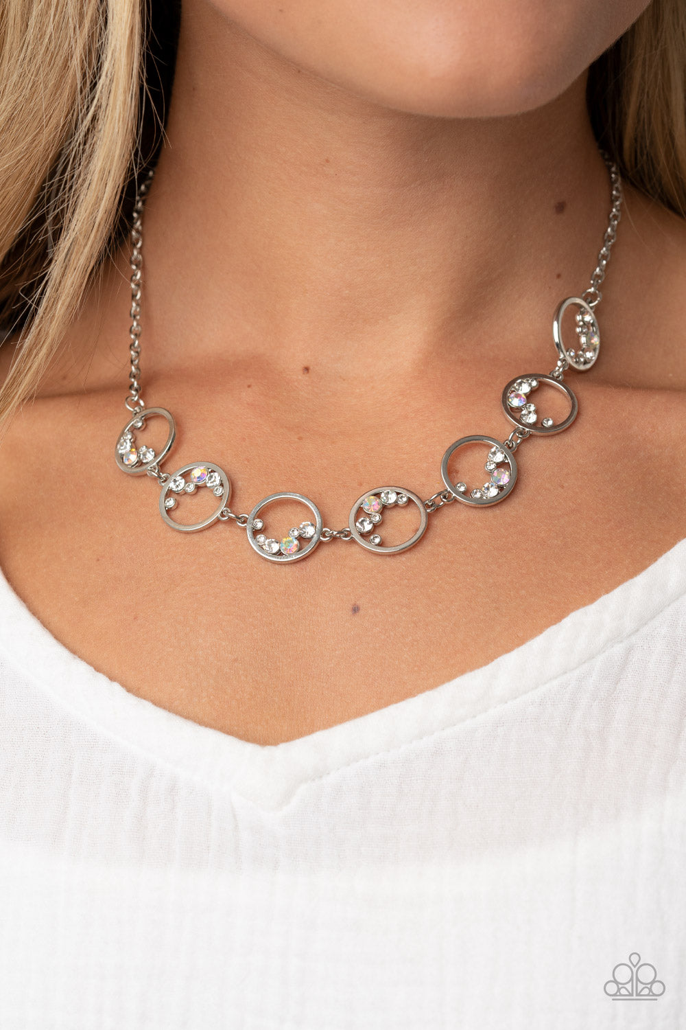 Paparazzi ♥ Blissfully Bubbly - White ♥  Necklace