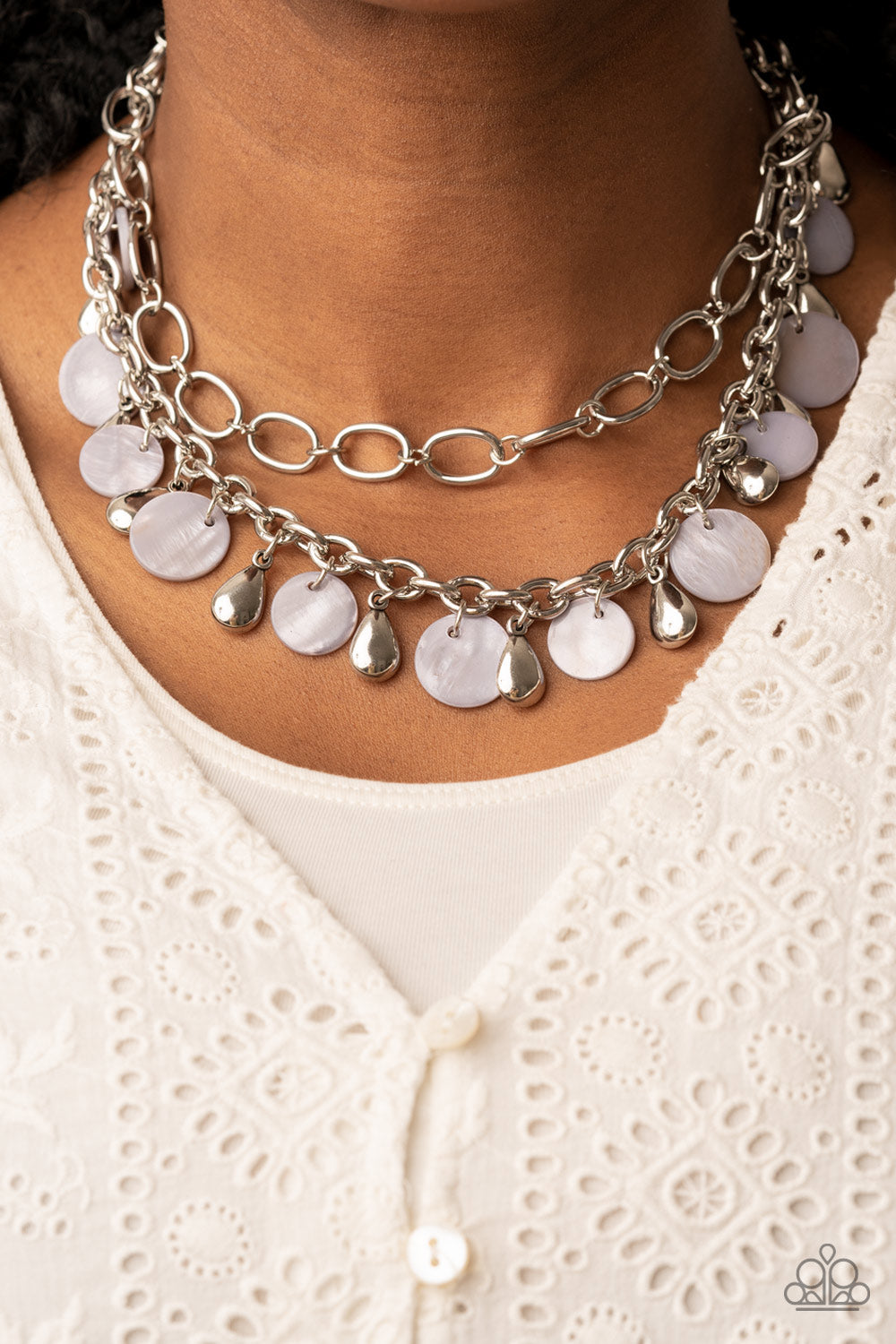 Paparazzi ♥ Beachfront Fabulous - Silver ♥  Necklace