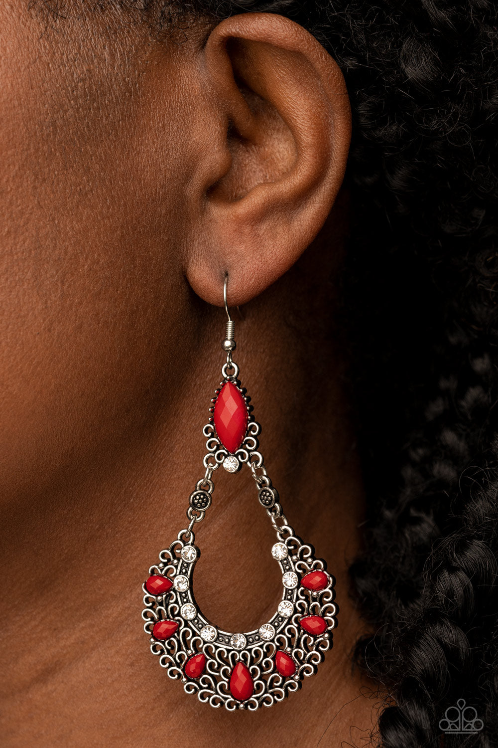 Paparazzi ♥ Fluent in Florals - Red ♥  Earrings