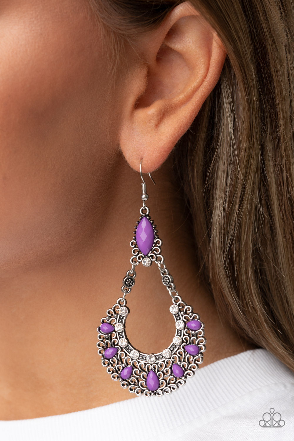 Paparazzi ♥ Fluent in Florals - Purple ♥  Earrings